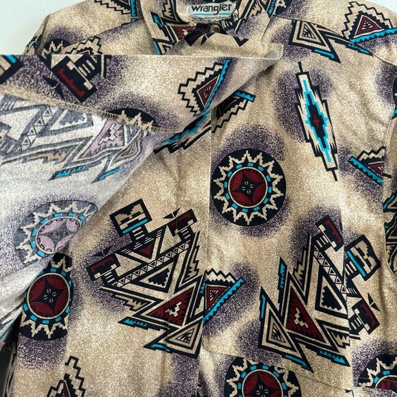 Vintage Wrangler Aztec Pattern Pearlsnap - Picture 5 of 5
